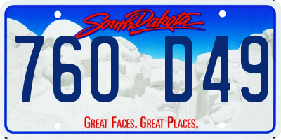 SD license plate 76OD49