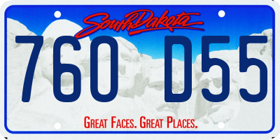 SD license plate 76OD55