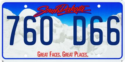 SD license plate 76OD66