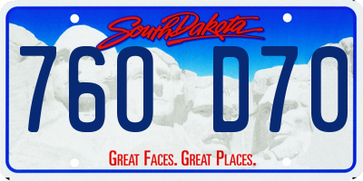 SD license plate 76OD70