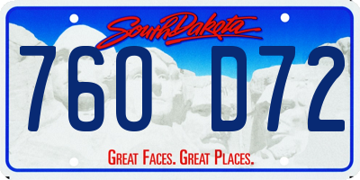 SD license plate 76OD72