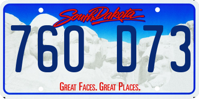 SD license plate 76OD73