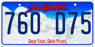 SD license plate 76OD75