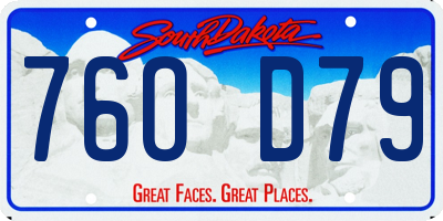 SD license plate 76OD79