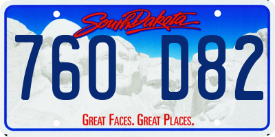 SD license plate 76OD82