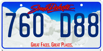 SD license plate 76OD88