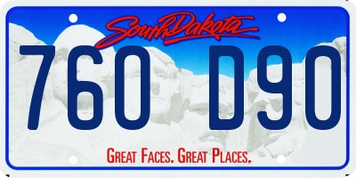 SD license plate 76OD90