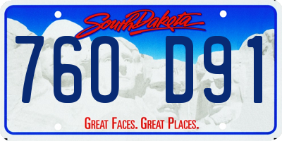 SD license plate 76OD91