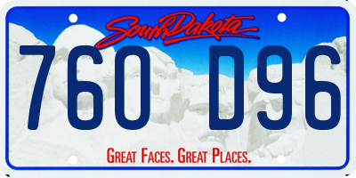 SD license plate 76OD96