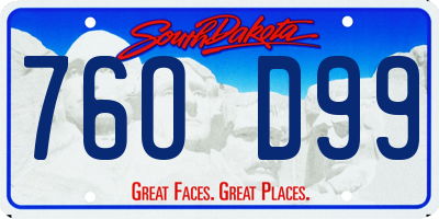 SD license plate 76OD99
