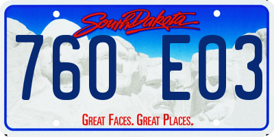 SD license plate 76OE03