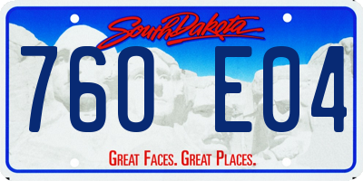 SD license plate 76OE04