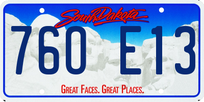 SD license plate 76OE13