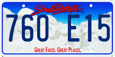 SD license plate 76OE15
