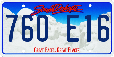 SD license plate 76OE16