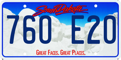 SD license plate 76OE20