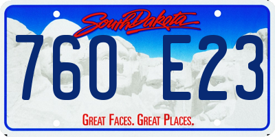 SD license plate 76OE23