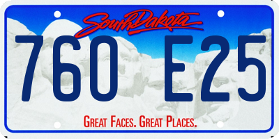 SD license plate 76OE25