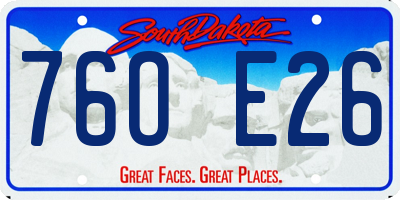 SD license plate 76OE26