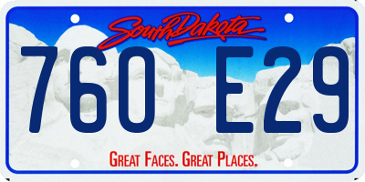 SD license plate 76OE29