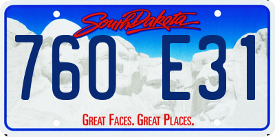 SD license plate 76OE31
