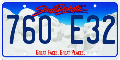 SD license plate 76OE32