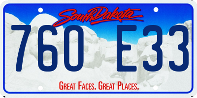 SD license plate 76OE33