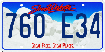 SD license plate 76OE34