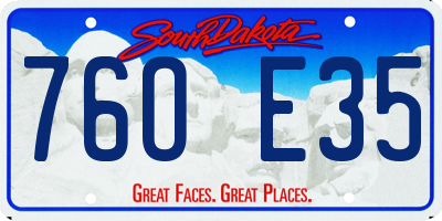 SD license plate 76OE35