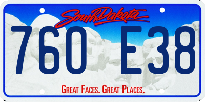 SD license plate 76OE38