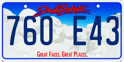 SD license plate 76OE43