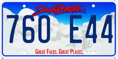 SD license plate 76OE44