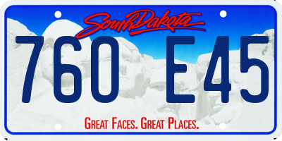 SD license plate 76OE45