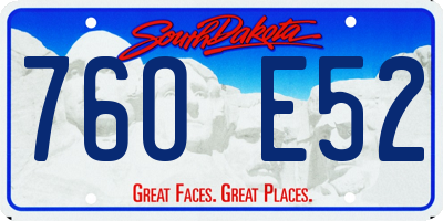 SD license plate 76OE52