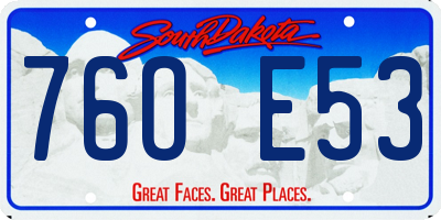SD license plate 76OE53