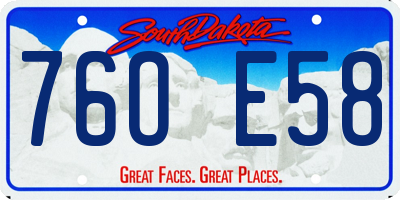 SD license plate 76OE58