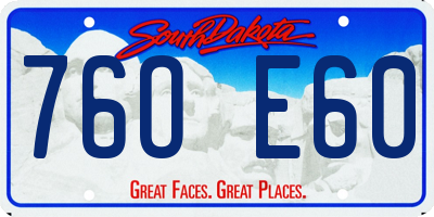 SD license plate 76OE60