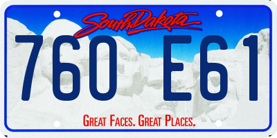 SD license plate 76OE61