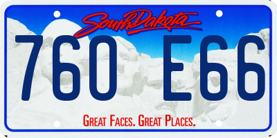 SD license plate 76OE66