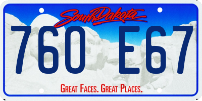 SD license plate 76OE67