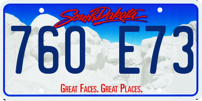 SD license plate 76OE73
