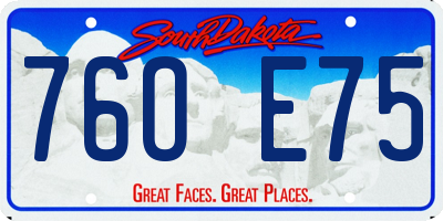 SD license plate 76OE75