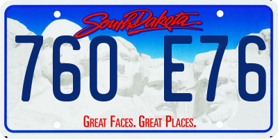 SD license plate 76OE76