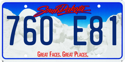 SD license plate 76OE81