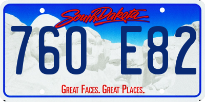 SD license plate 76OE82