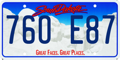 SD license plate 76OE87