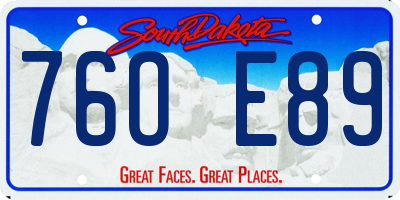 SD license plate 76OE89