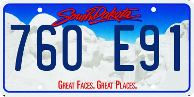 SD license plate 76OE91
