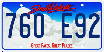 SD license plate 76OE92