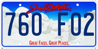 SD license plate 76OF02